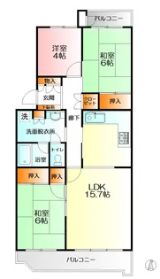 厚木そりだハイツ【2階】の間取り