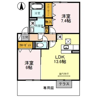 ECO SOLEIL B【1階】の間取り