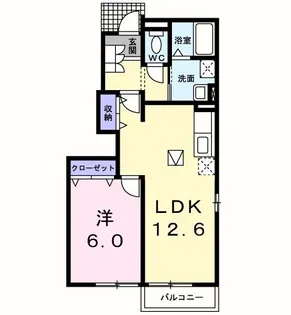 メゾン双鶴A【1階】の間取り