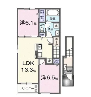 ホーク・FTI【2階】の間取り