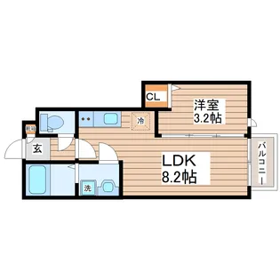 マノアーレ名取駅西 B【1階】の間取り
