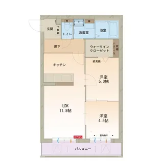 2LDKの間取り画像