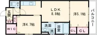 大阪府寝屋川市明和2【アパート】の間取り