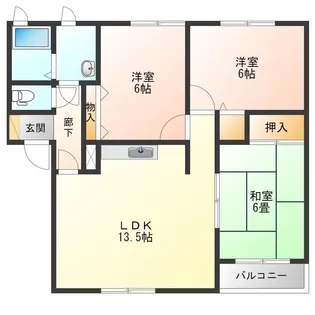ハイセレール緑【2階】の間取り