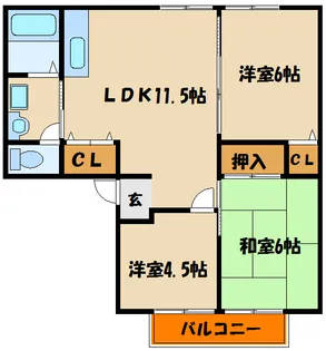 サンビレッジ吉川A棟【1階】の間取り
