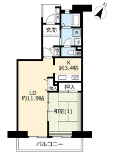 URサンヴァリエ日吉【7階】の間取り