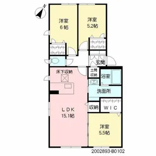 アルフラットテラス B棟【1階】の間取り