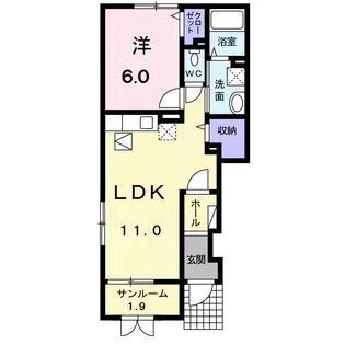 シエーナB【1階】の間取り