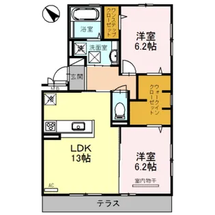 ヴェルデュール梅町B棟【1階】の間取り