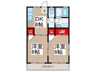 ドミ-ル愛【1階】の間取り