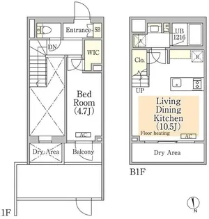 イプセ神楽坂【1階】の間取り