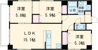 サンリヤン・コート【5階】の間取り