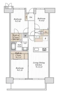 千葉県習志野市谷津7【マンション】の間取り