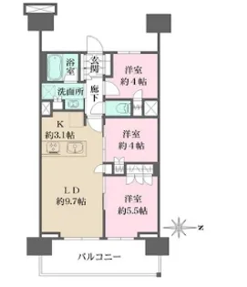 ザ・パークハウス亀戸九丁目【12階】の間取り