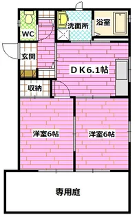 ハピネスイワタC【1階】の間取り