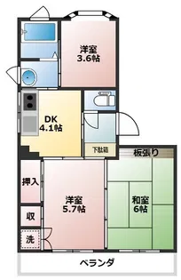 入江コーポ中春日【3階】の間取り