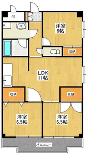 リバーサイドコート【4階】の間取り