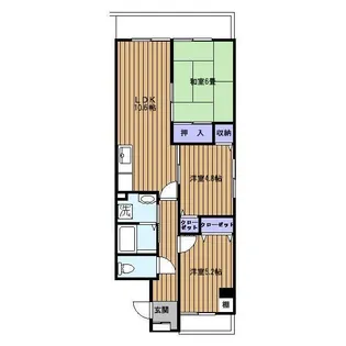 ラ・ヴェルデ【5階】の間取り