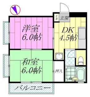 クレール5番館【1階】の間取り