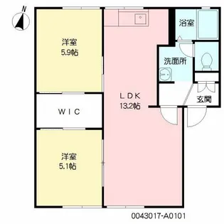 エスペランササキ A棟【1階】の間取り