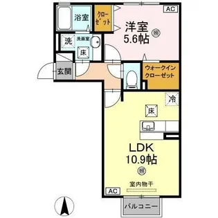 エース スクエア妻崎【1階】の間取り
