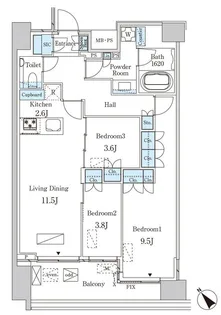 レガシス【14階】の間取り