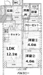 シティコート目黒4号棟 4【1階】の間取り