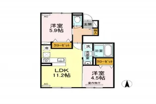 メルベーユ・セントレII【1階】の間取り