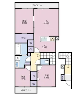 Belle Lead 東吉野 B棟【2階】の間取り