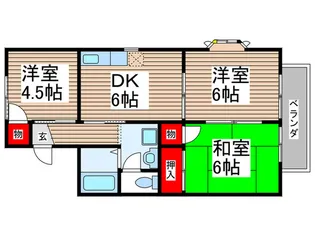 第一セジュ-ルアキヤマ【2階】の間取り