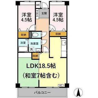 アクシス高砂【1階】の間取り