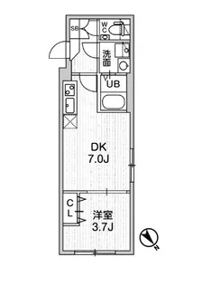 N ウェルスクエアイズム武蔵小山II【2階】の間取り