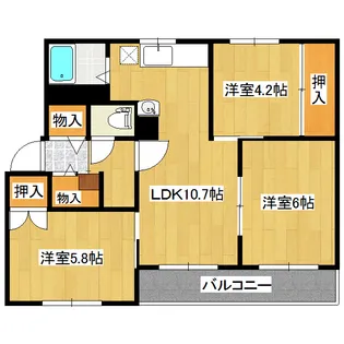 クラージュ春光II【1階】の間取り