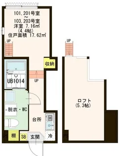 ハーモニーテラス堀船【2階】の間取り