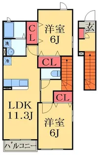 ピーノレジーナIII【2階】の間取り
