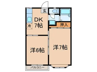 ノ-スキャッスルシティE号棟の間取り