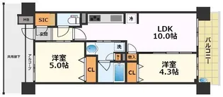 プレサンス ロジェ 名古屋浅間町ザ・レジデンス【9階】の間取り