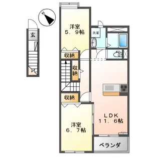 パークハイツ【2階】の間取り