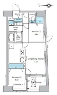 プレディアコート清澄白河【5階】の間取り