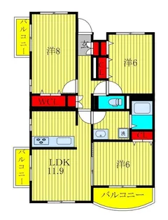 Dame Blanche【2階】の間取り