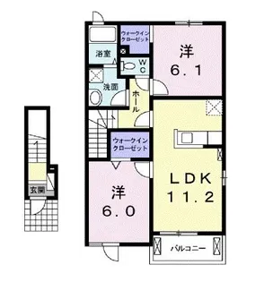 エレアノール志賀【2階】の間取り