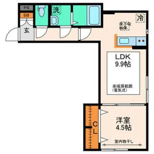 パセオプラシード泉中央【1階】の間取り
