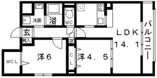 メルヴェーユ藤井寺【3階】の間取り