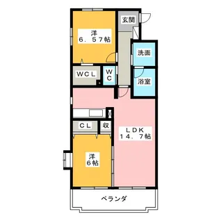 ヘリテイジ松岡【3階】の間取り