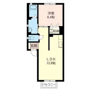 ラ・メゾン・イッコクB【2階】の間取り