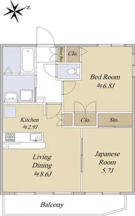 ヴィサージュ中野【3階】の間取り