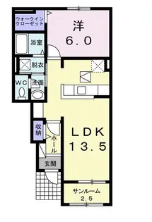 ラ メール デ ゼトワールII【1階】の間取り