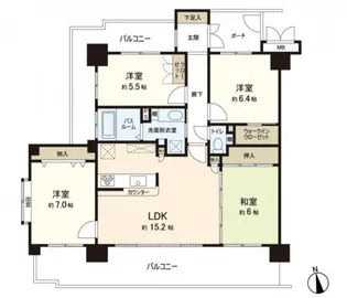 サーパス宇品西公園【10階】の間取り