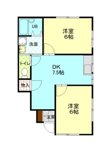 黄金ハイツ友和3号棟【1階】の間取り
