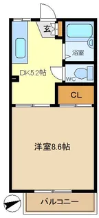 エクセルフラットB【1階】の間取り